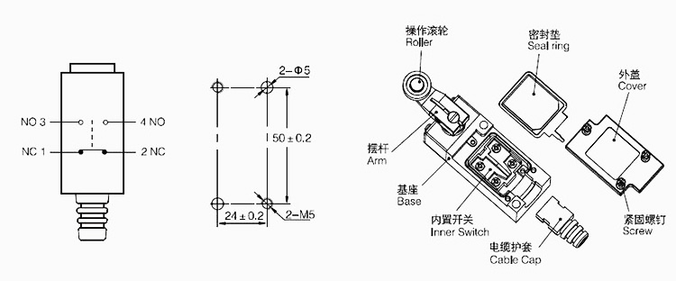 KA-3209雙回路立式行程開關(guān)|行程開關(guān)產(chǎn)品型號(hào)-參數(shù)-接線圖